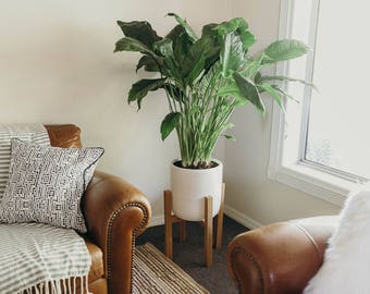 Mid Century Plant Stand - Modern, Rustic, Retro, Home Decor, Chunky Legs