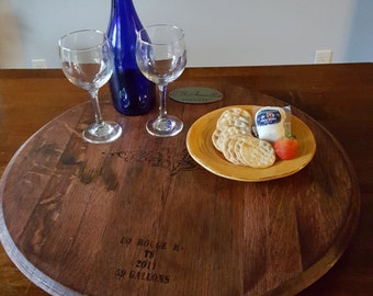 Wine Barrel Lazy Susan Barrel Head Lazy Susan