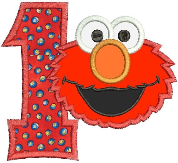 Download Elmo 1st Birthday Applique Design 3 sizes instant download