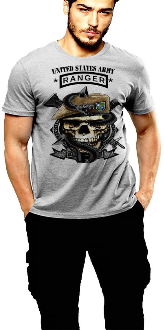 US Army Ranger T Shirt Skull Snake And Tan Beret Lead The Way