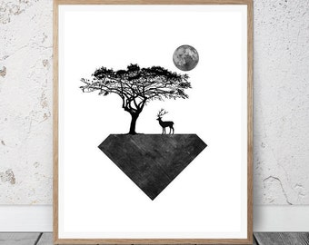Black and White Print, Geometric Wall Art, Minimalist Decor, Digital Print, Geometric Art, Abstract Poster, Art Prints, Printable Download
