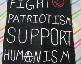 Humanism//Anarchy//ANTIFA Patch