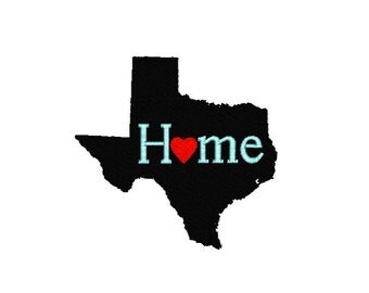 Texas Embroidery Design, Texas Home Embroidery Design, I love Texas pattern, Texas Machine Embroidery, travel machine embroidery design