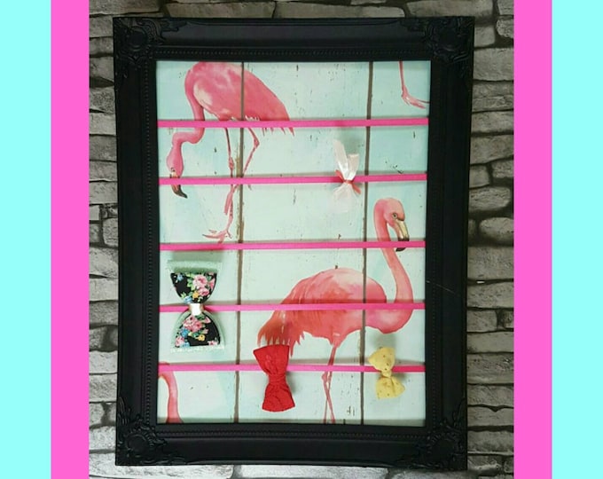 Hair bow display frame, hair bow frame, bow display, bow frame, flamingos