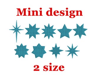 Mini Star Machine Embroidery Design. Star Embroidery Design. Star Fill Design. Embroidery Pattern. Star Set Embroidery Design.