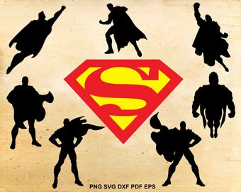 Superman svg, Super hero svg, Superman silhouette, Superman logo svg, Cut files for Cricut,Files for Silhouette Cameo, pdf eps svg png dxf