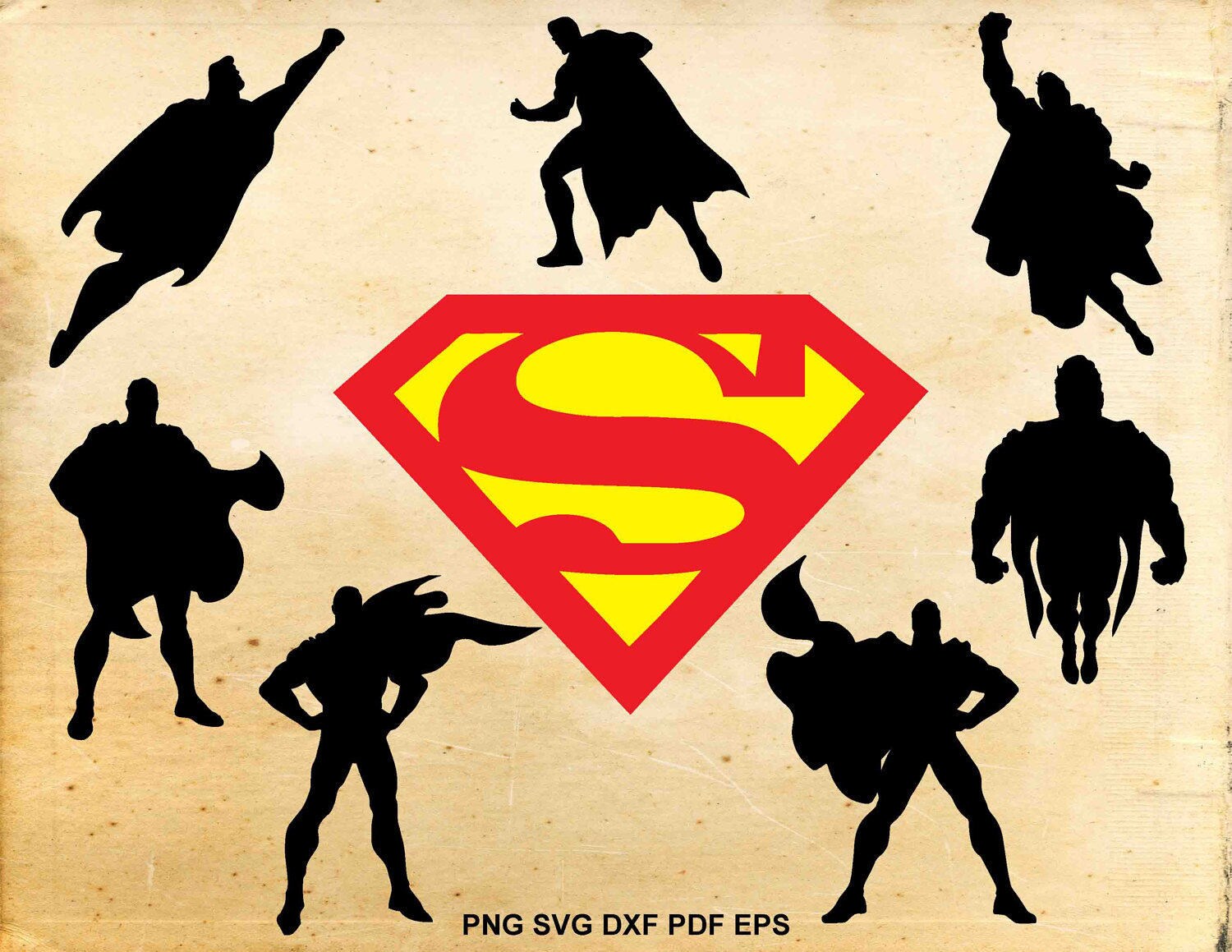 Superman svg Super hero svg Superman silhouette Superman