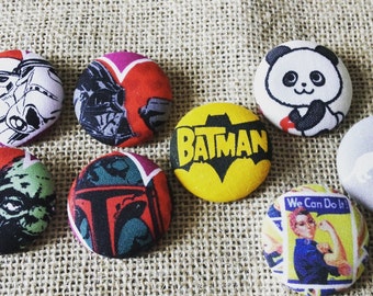 Star Wars Button/Star Wars Pin/Batman Button/Batman Pin/Rosie the Riveter Button/Rosie the Riveter Pin/Nerd Pin/Nerd Button/Pinback Button