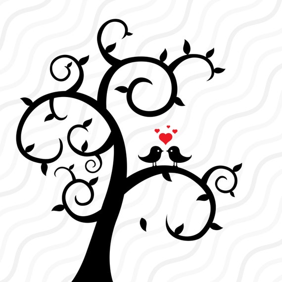 Love Bird Tree SVG Tree SVG Wedding svg Valentine SVG Cut
