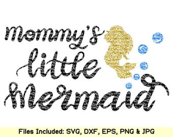 Mommy's Little Mermaid Svg CUT FILES, Svg files for Cricut Silhouette svg design, new baby svg, shirt mug sign Vector File, Instant Download