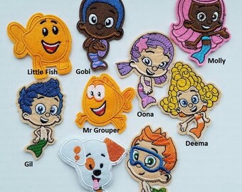 Bubble Guppies Iron On Patches - Bubble Guppy Appliqués - Ready to Ship