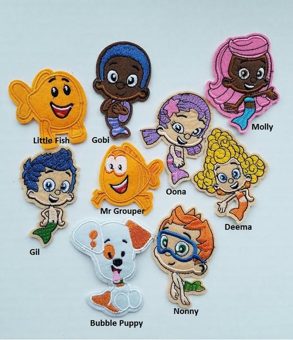 Bubble Guppies Iron On Patches Bubble Guppy Appliqués