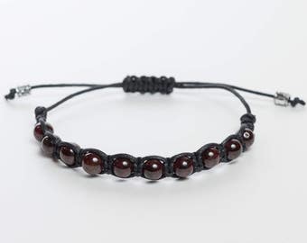 Garnet bracelet men, healing bracelet men. Natural stone bracelet. Regeneration crystal bracelet, Men's Gemstone Shamballa Beaded Bracelet