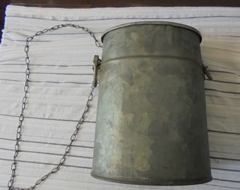 Vintage Galvanized Metal Minnow Bucket