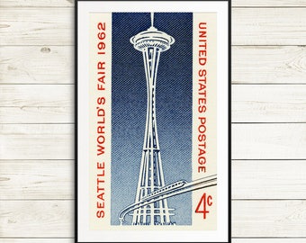 seattle space needle art, space needle wall art, seattle world's fair posters, space art, space needle seattle, world's fair seattle posters