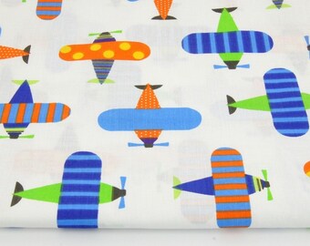 Cotton Fabric, Printed fabric, Quilting Fabric,Plane Fabric Airplane Fabric , Fabrics by the Yard-Half Yard