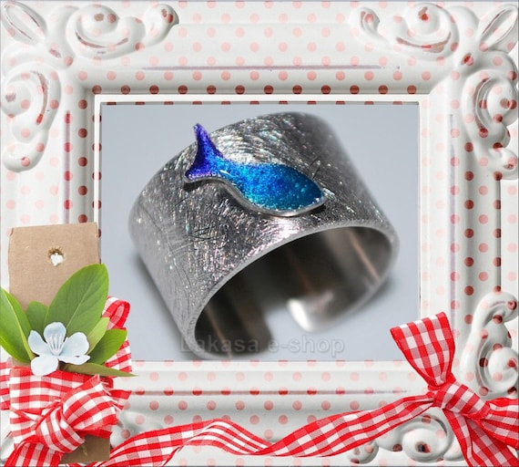 Chevalier Ring Enamel Fish Silver 925 White Gold-plated Jewelry