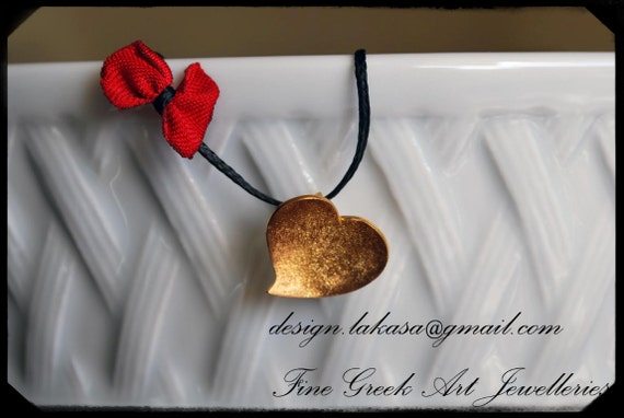 necklace heart sterling silver gold plated handmade jewellery lakasa eshop woman girl birthday christmas best ideas gifts for her mother day