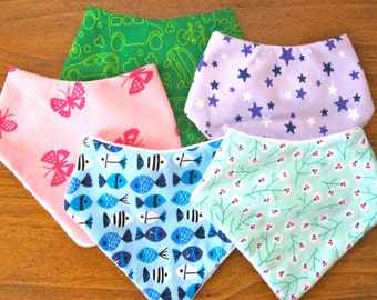 PICK ANY 2 Baby Bandana Bibs - Set of 2 Baby Bandana Bibs - Drool Bibs - Teething Bibs - Toddler Bandana Bibs