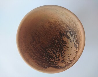 Medieval tehnique obvara pottery bowl hand-made on potter's wheel in rustic style. Not glazed. Food-safe.