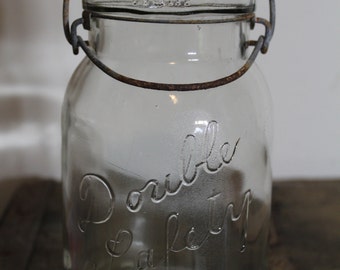 Old School Mason Jar With Glass Lid Boston Mass
