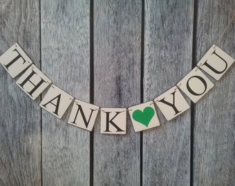 THANK YOU banner, wedding banner, thank you sign, thank you wedding banner, wedding photo prop banner, thank you photo prop