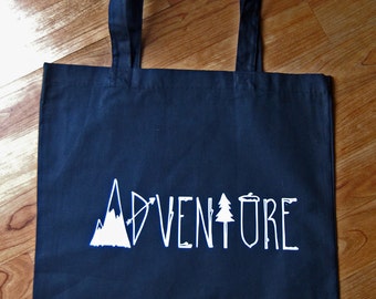 Adventure Tote Bag, Travel tote bag, Adventure lover gifts, Travel lover gifts, Gift for traveler, canvas tote, cotton canvas tote,
