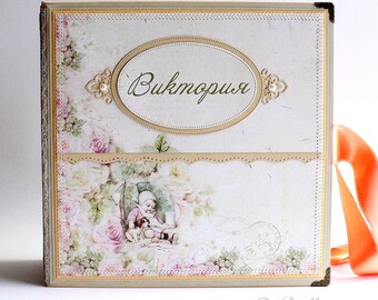 Custom Baby Girl Photo Album, Custom Baby Scrapbook, Custom Baby Girl Memory Book, Custom Baby Shower Gift, Custom Baby Girl Photo Book