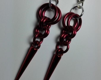 Earrings Red Spike