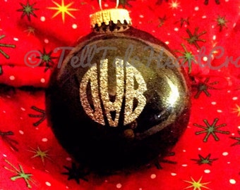 Items Similar To Adorable Glitter Monogram Ornaments - Red And Green On ...