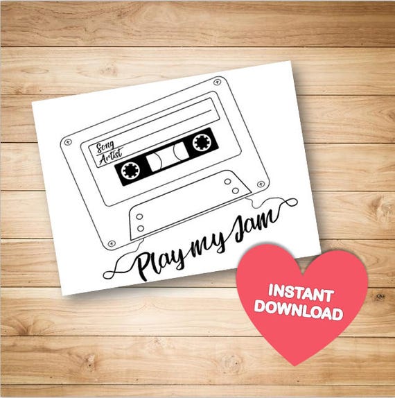 Printable Song Request Cards Cards for Wedding Weddings