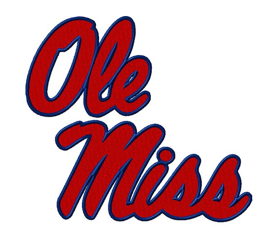 7 SIZE Ole Miss Rebels Embroidery Designs College Football