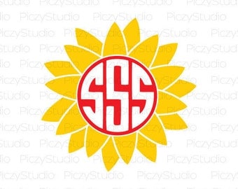 80% OFF Sale Svg files, sunflower svg, Flower Monogram Svg, Sunflower Monogram SVG, Flower Monogram, Svg Design File, instant download