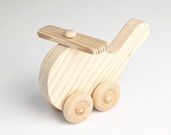 Custom wood toy Helicopter (with moving rotor blade)