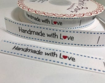 Grosgrain Ribbon, berties bows, Handmade with love ribbon, , finishing touch ribbon, handmade ribbon, wording ribbon