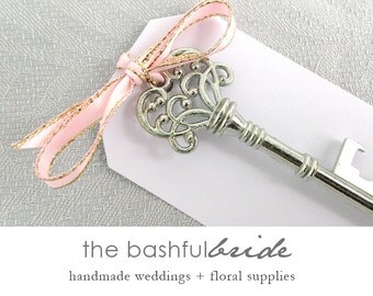 Wedding favor for guests, 20 colors, skeleton key bottle opener, favor blush pink, bachelorette party favor, shower favor, bridal shower fav