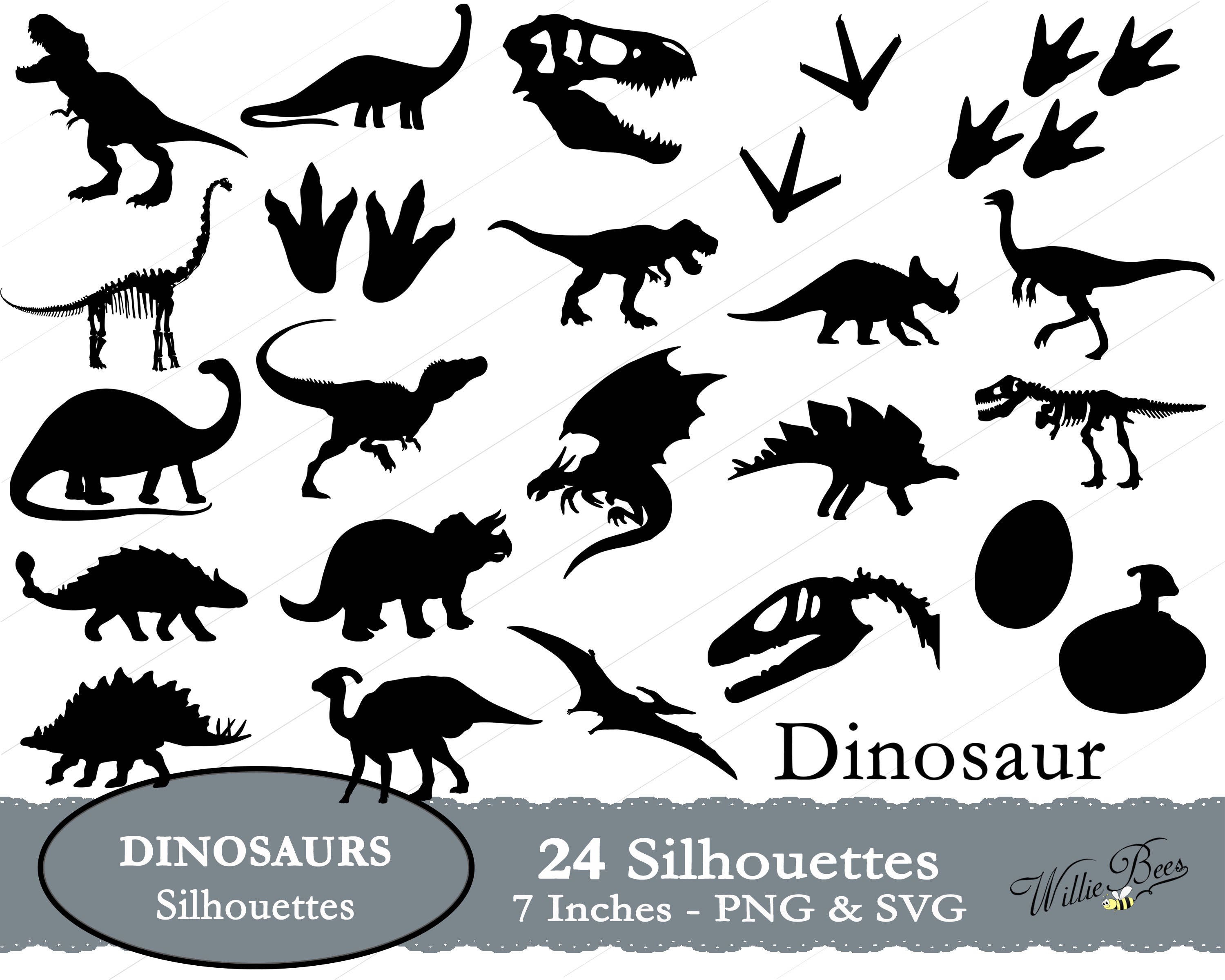 Download Dinosaur Silhouette Clip Art 7 inches PNG & SVG