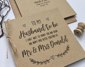 Personalised Wedding Day Groom Husband-to-be Card | Evie Range