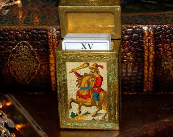 Vintage Tarot Deck in Gilded Box. Tarot Cards - Fortune Telling - Pagan -Wicca - Vintage Printed in Switzerland in 1970 Cards