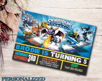 Skylanders Invitation, Skylanders Birthday, Skylanders Party, Birthday Invite, Skylanders, SuperChargers, Boy Birthday Party, Skylanders.
