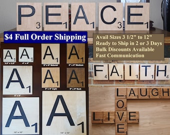 Large Scrabble Tiles Letters Carved in Maple Plywood Letters Tiles oversized