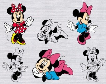 Minnie Mouse SVG Bundle, Minnie svg, Minnie Mouse clipart, Disney svg files for silhouette, cricut download, dxf, png, cut files, cuttable