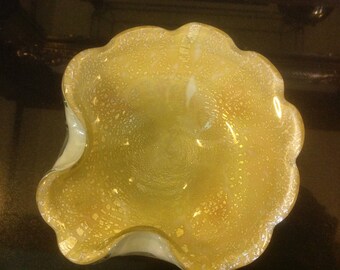 Vintage Morano Art Glass Bowl / Candy Dish