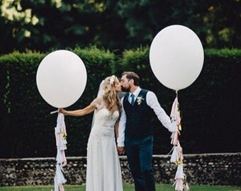 Huge Giant Balloon Tail Tassel, Photoshoot, Photo booth, Wedding Party 36" Event Decor Venue Set up, Engaged, Centerpiece, Gold White Silver