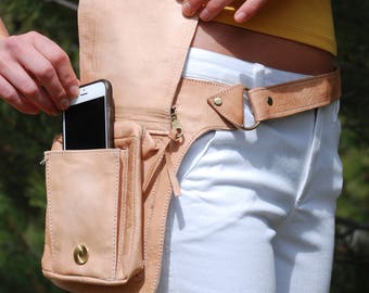 Leather Belt Bag, Hip Bag, Waist Bag, Utility Belt, Festival Bag, Festival Belt Bag, Burning Man, Festival Hip Belt, Moroccan Leather Bag