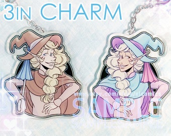 3-inch Adventure Zone Keychain, Double-sided TAZ Taako Tacco Clear Acrylic Charm, D&D / DND High-Elf Wizard Pendant, Alternate Pastel Design