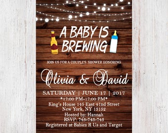 Baby Shower Invitation, Baby is Brewing, A Baby is Brewing Invitation,Beer and Babies Party Invitation,Brewing Baby Shower 173