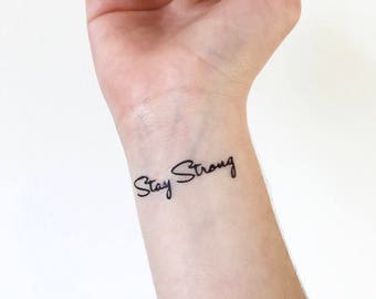 Stay Strong Temporary Tattoo Set of 2