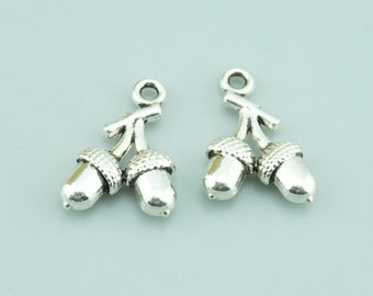 20pcs 12x12mm Antique Silver Nut Charm Pendants,Pinecone Charm Pendants Z7538