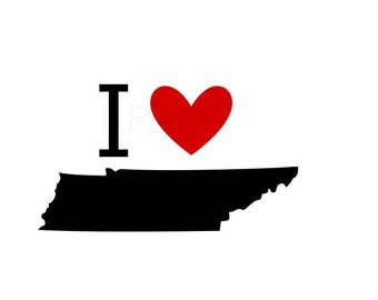I heart Tennessee svg, I love tennessee, Go Vols, Love svg, cutting file cricut and cameo, car decal svg, diy shirt svg, diy mug svg, home